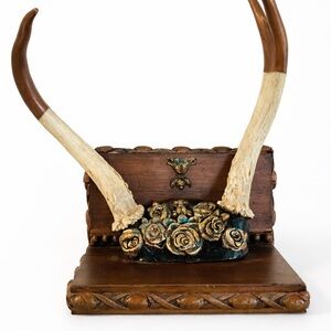 Handmade Rustic Antler jewelry holder home accent art display OOAK